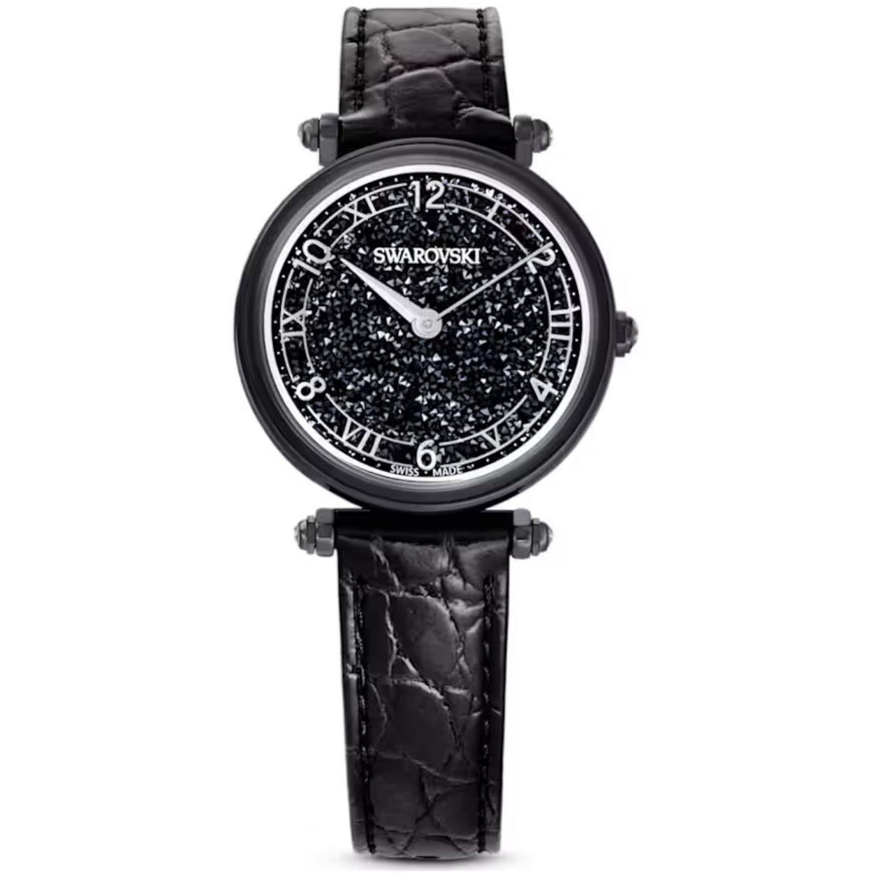 Swarovski Crystalline Wonder 5664311 analog damklocka med svart urtavla och armband i skinn
