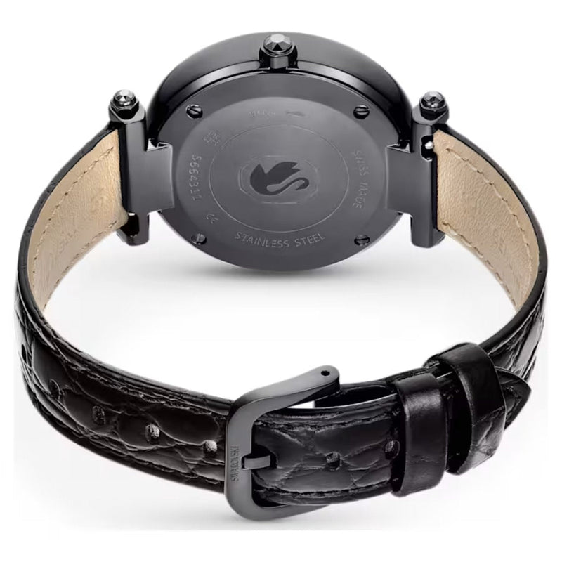 Swarovski Crystalline Wonder 5664311 analog damklocka med svart urtavla och armband i skinn