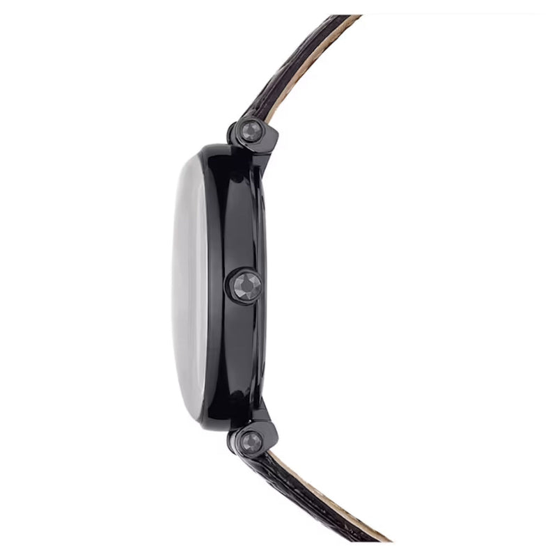 Swarovski Crystalline Wonder 5664311 analog damklocka med svart urtavla och armband i skinn