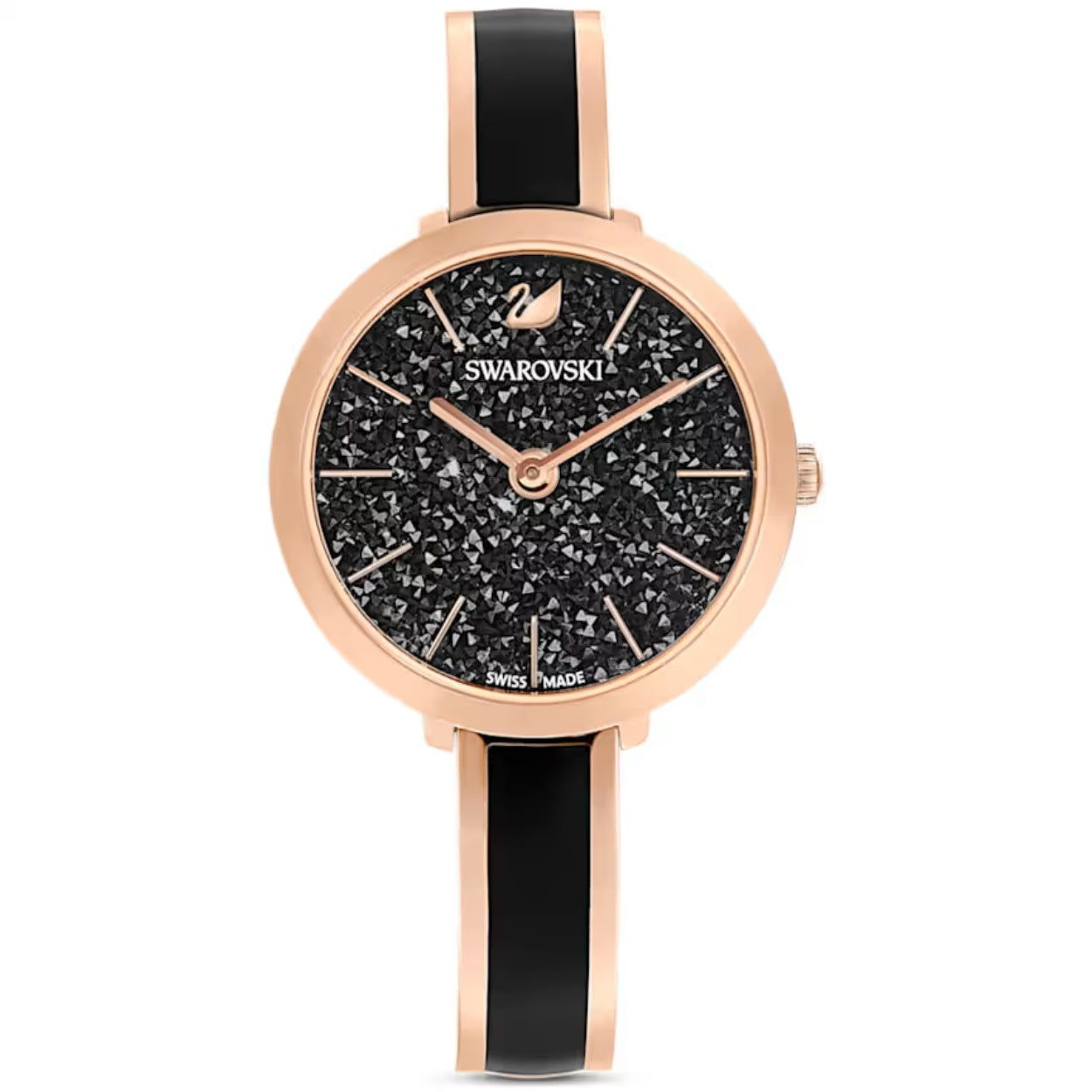 Swarovski Crystalline delight5580530 analog damklocka med svart urtavla och armband i rostfritt stål