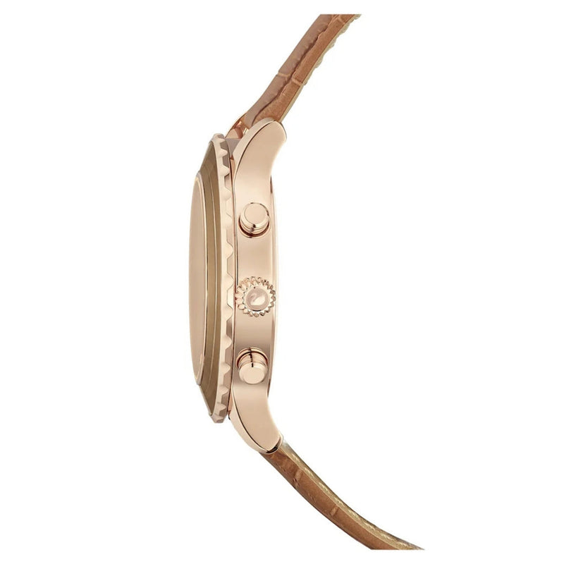 Swarovski Octea Lux 5632260 analog damklocka med brun urtavla och armband i läder