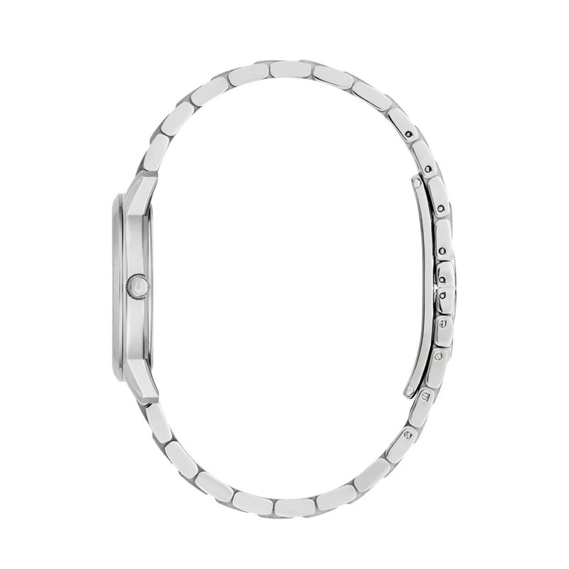 Bulova Sutton 96P233 analog damklocka med vit urtavla och armband i rostfritt stål
