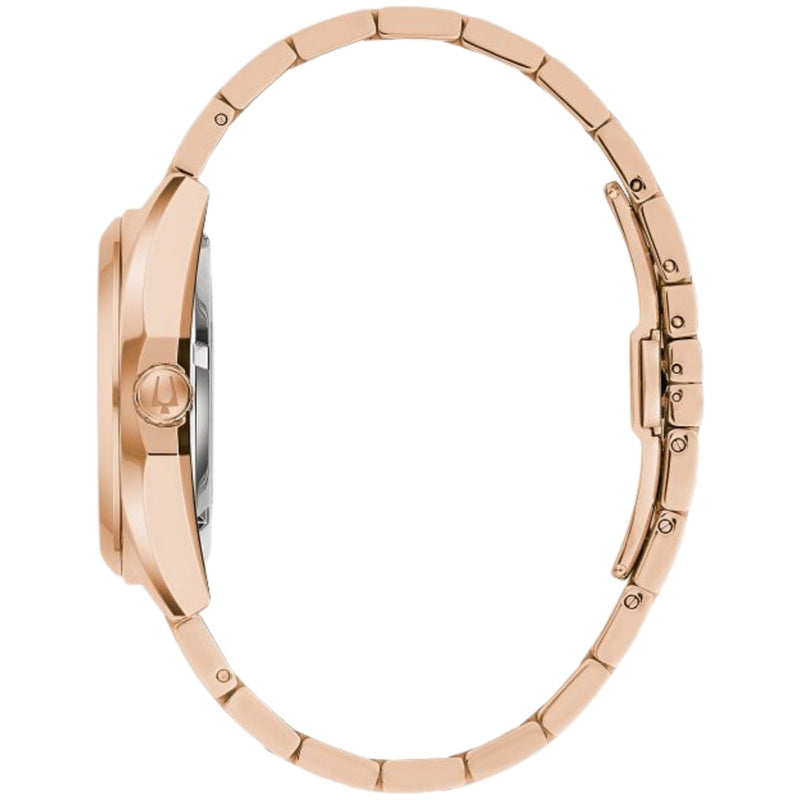 Bulova Surveyor 97B234 analog herrklocka med lila urtavla och armband i rostfritt stål