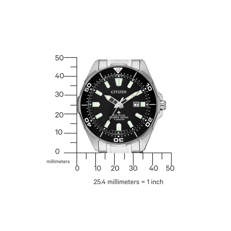 Citizen Promaster Dive BN0200-81E analog herrklocka med svart urtavla och armband i titan