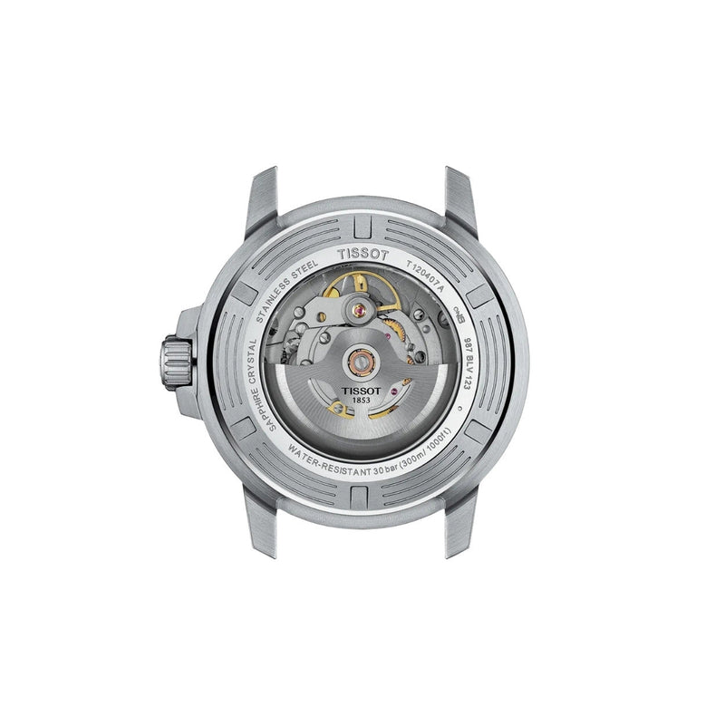 Tissot Seastar 1000 T120.407.11.041.03 analog herrklocka med blå urtavla och armband i rostfritt stål