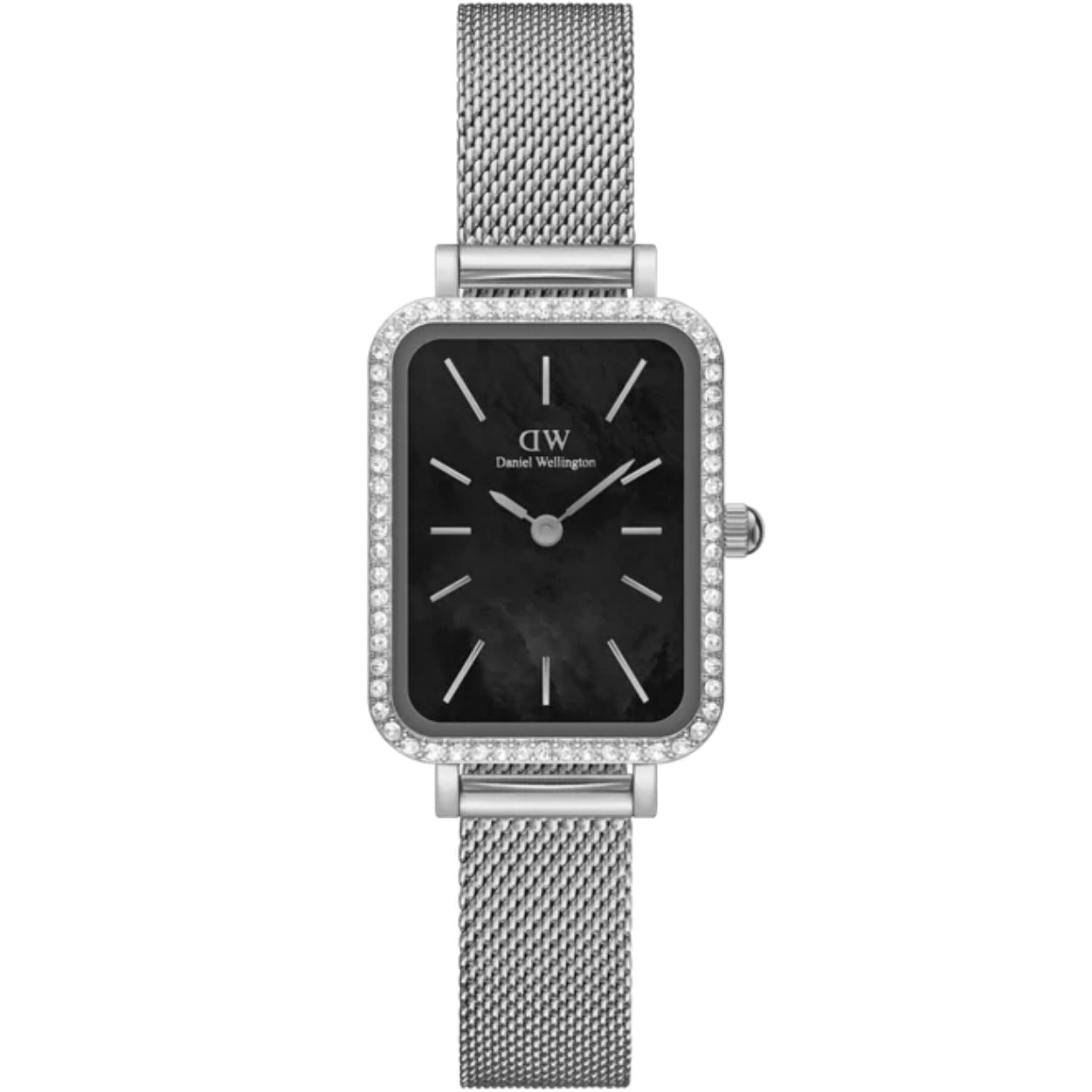 Daniel Wellington DW00100667 Quadro Lumine analog damklocka med svart urtavla och armband i rostfritt stål