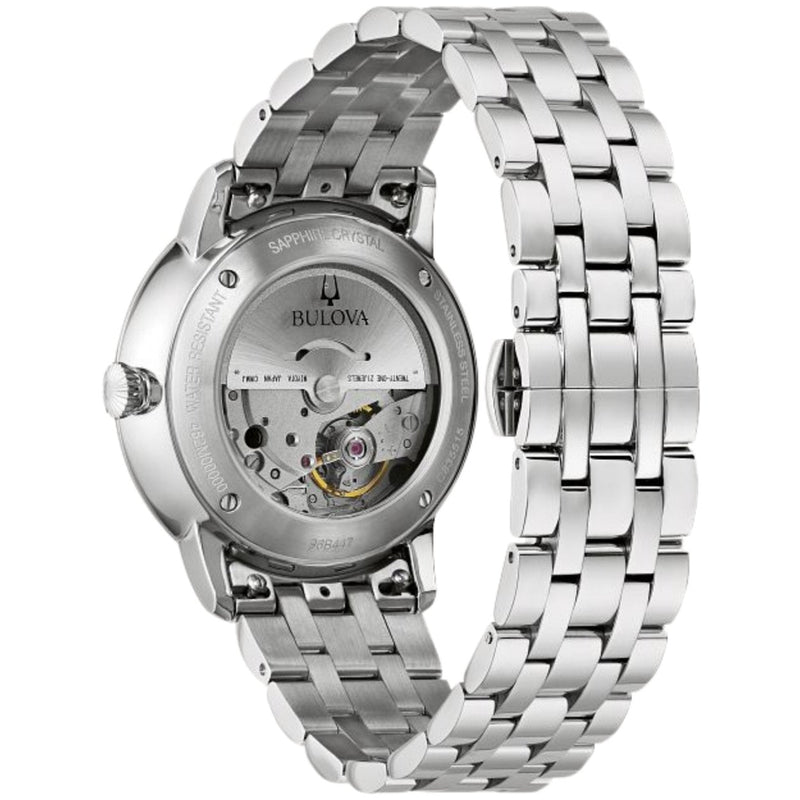 Bulova Hudson 96B447 analog herrklocka med mörk blå urtavla och armband i rostfritt stål