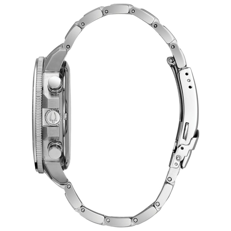 Bulova Marine Star 96B272 analog herrklocka med svart urtavla och armband i rostfritt stål