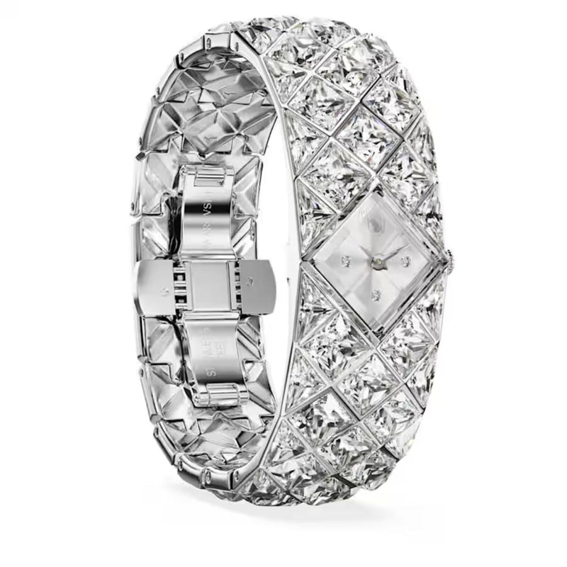 Swarovski Curiosa bangle 5724515 analog damklocka med silver urtavla och armband i rostfritt stål