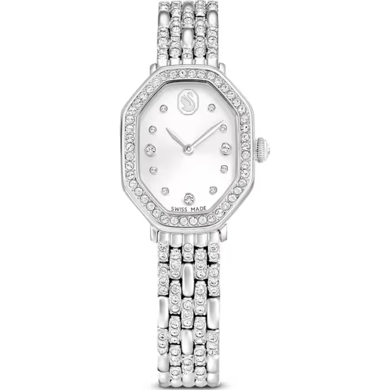Swarovski Dextera octagon 5698690 analog damklocka med silver urtavla och armband i rostfritt stål