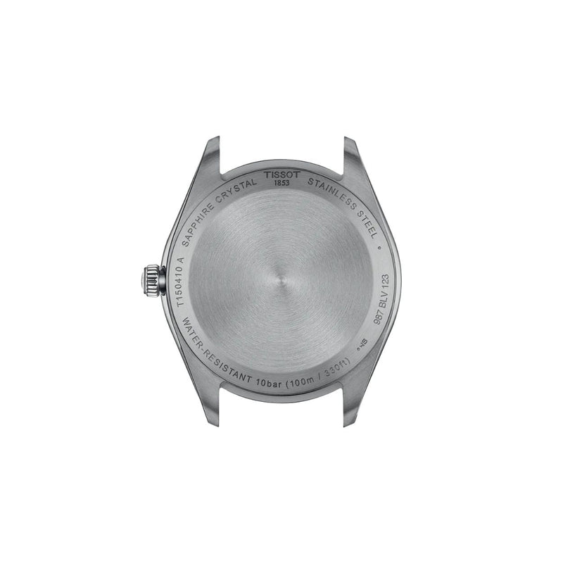 Tissot PR 100 T150.410.11.091.00 analog herrklocka med grön urtavla och armband i rostfritt stål
