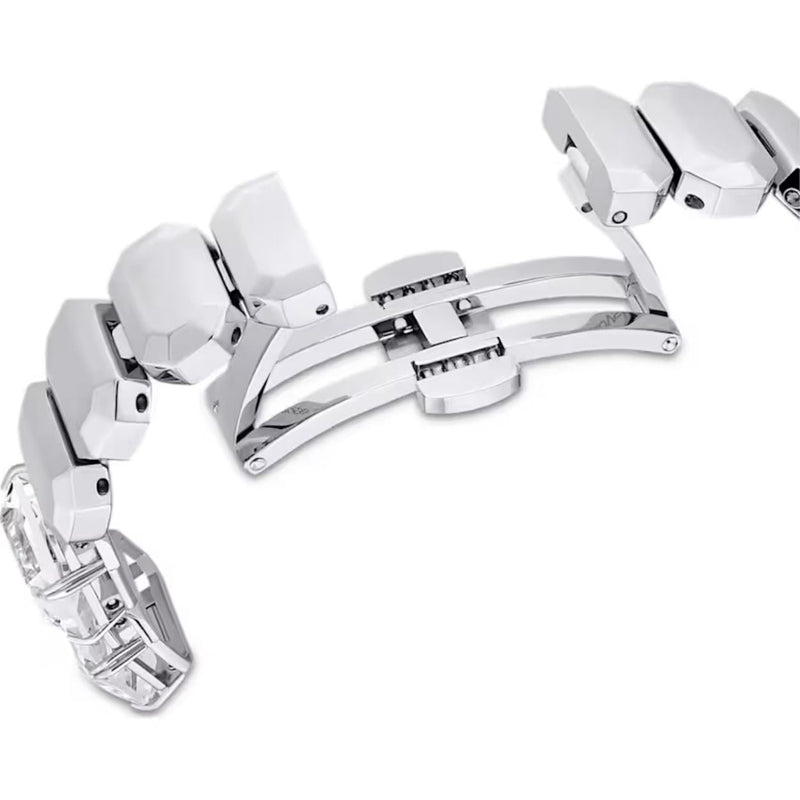 Swarovski Octagon cut bracelet 5729182 analog damklocka med vit urtavla och armband i rostfritt stål