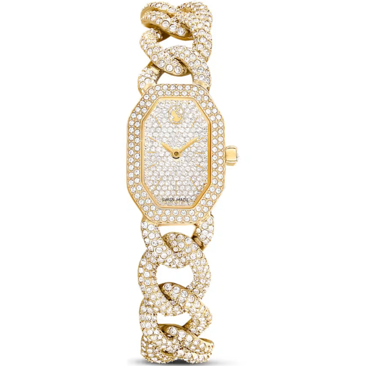 Swarovski Dextera chain 5668854 analog damklocka med guld urtavla och armband i rostfritt stål