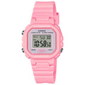 Casio Classic LA-20WH-4A1EF digital damklocka med rosa urtavla och armband i resin