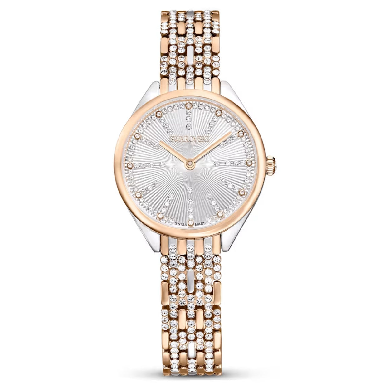 Swarovski Attract watch Damklocka 5649987 analog damklocka med vit urtavla och armband i rostfritt stål