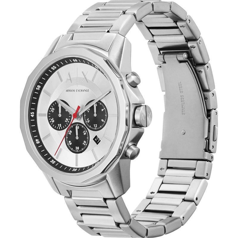 Armani Exchange Banks AX1742 analog herrklocka med silver urtavla och armband i rostfritt stål