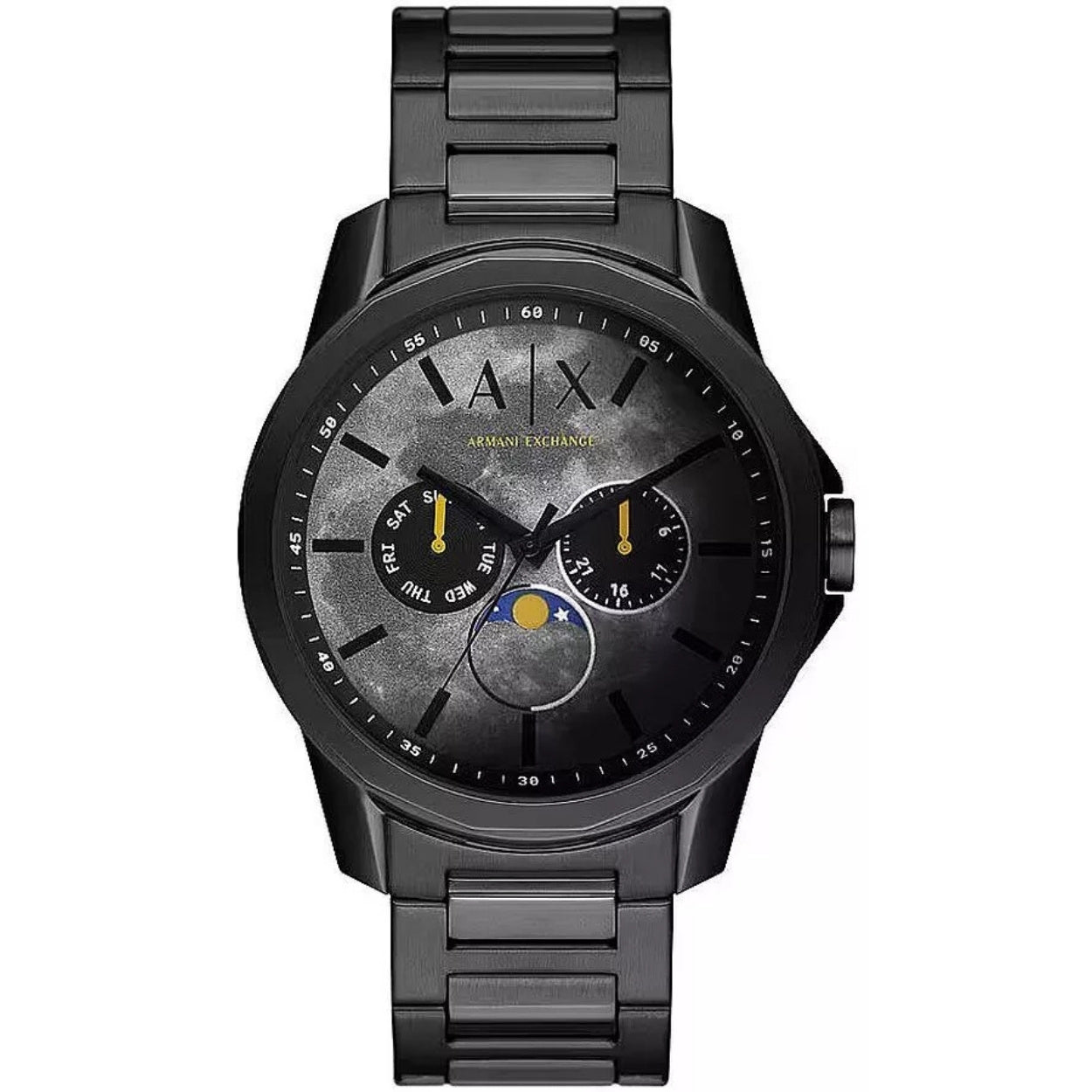 Armani Exchange Banks AX1738 analog herrklocka med grå urtavla och armband i rostfritt stål