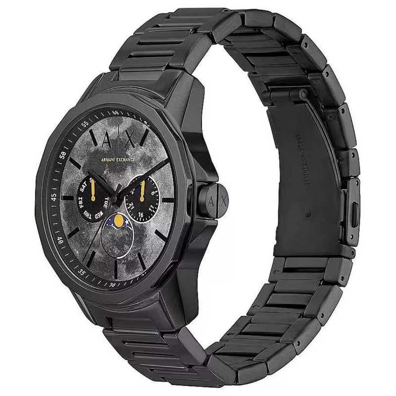 Armani Exchange Banks AX1738 analog herrklocka med grå urtavla och armband i rostfritt stål