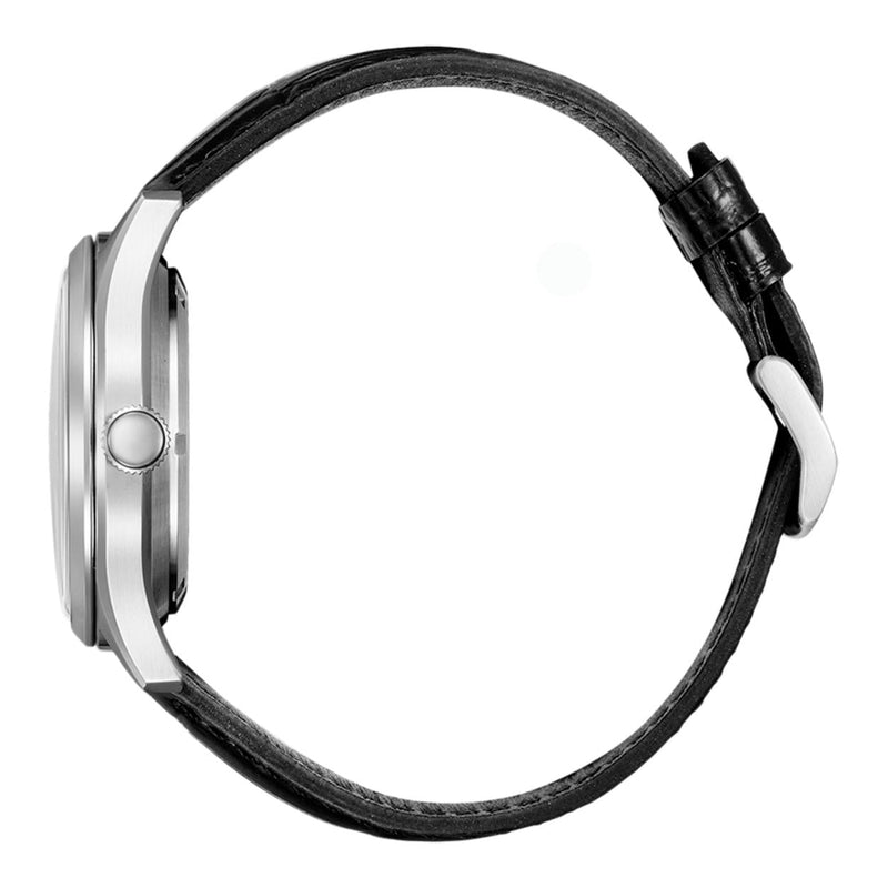 Citizen C7 automatisk NH8390-20LE analog herrklocka med blå urtavla och armband i läder