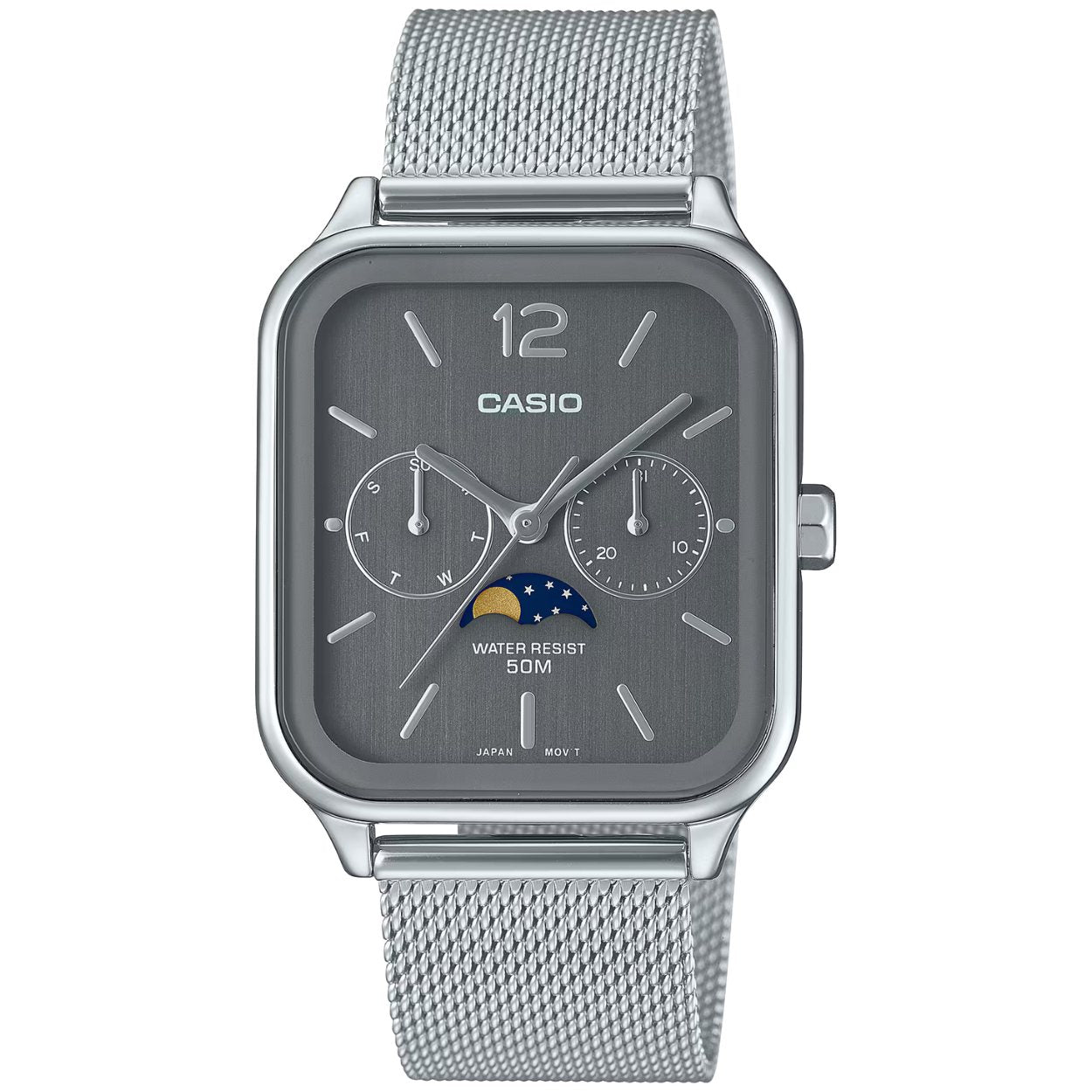 Casio Timeless MTP-M305M-8AVER analog unisexklocka med grå urtavla och armband i rostfritt stål
