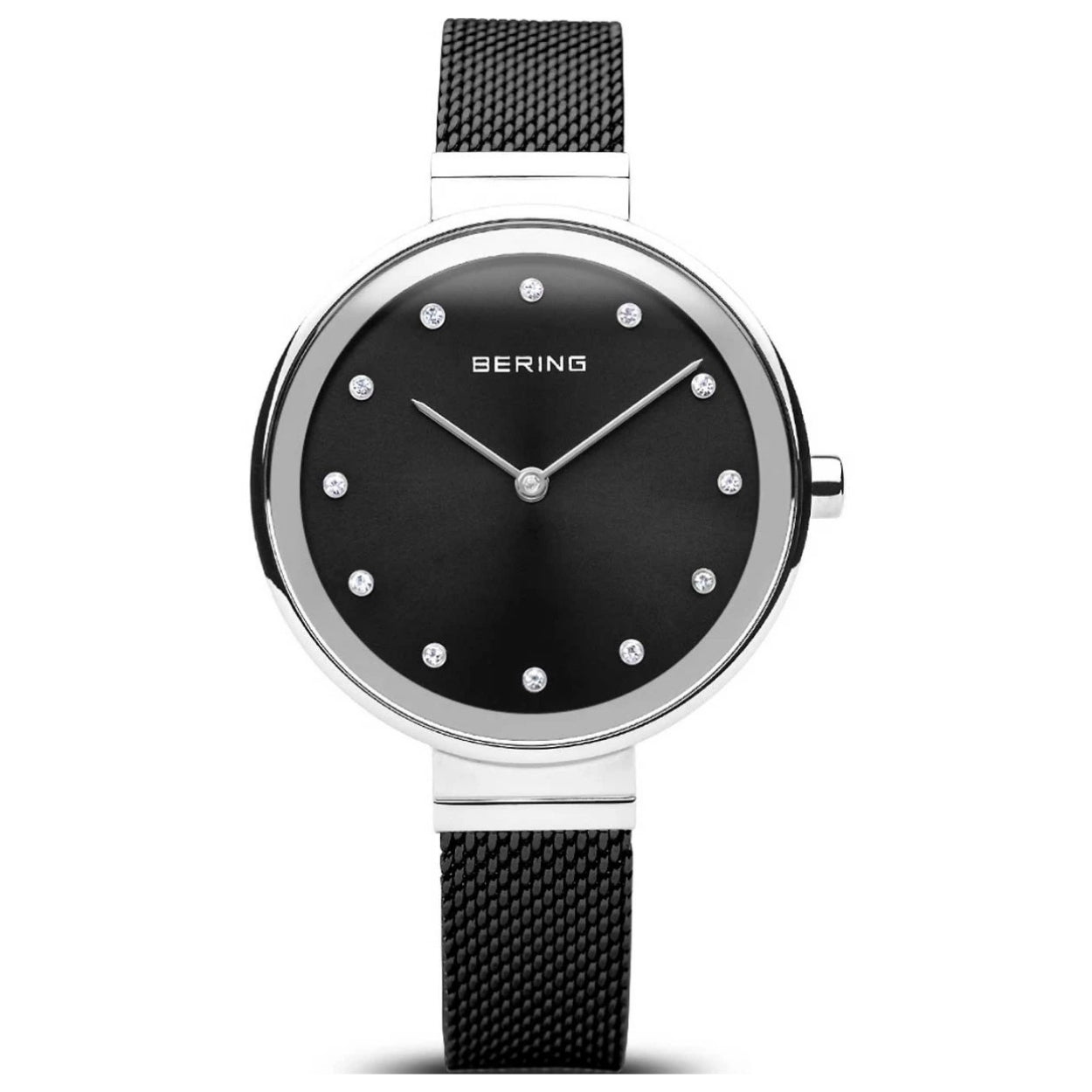 Bering Classic 12034-102 analog damklocka med svart urtavla och armband i rostfritt stål