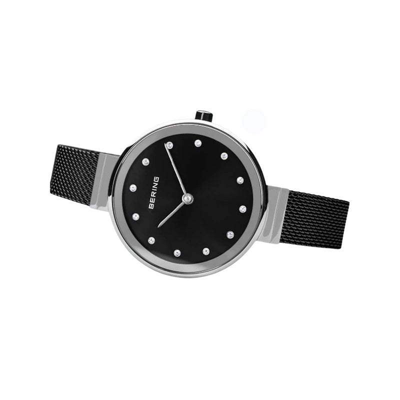 Bering Classic 12034-102 analog damklocka med svart urtavla och armband i rostfritt stål
