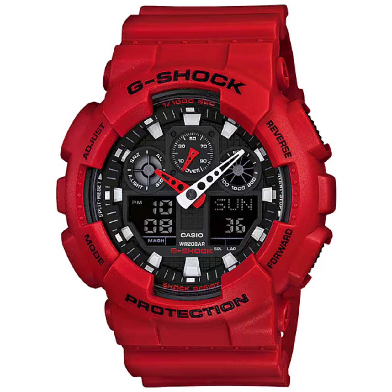 Casio G-Shock GA-100B-4AER analog herrklocka med svart urtavla och armband i resin