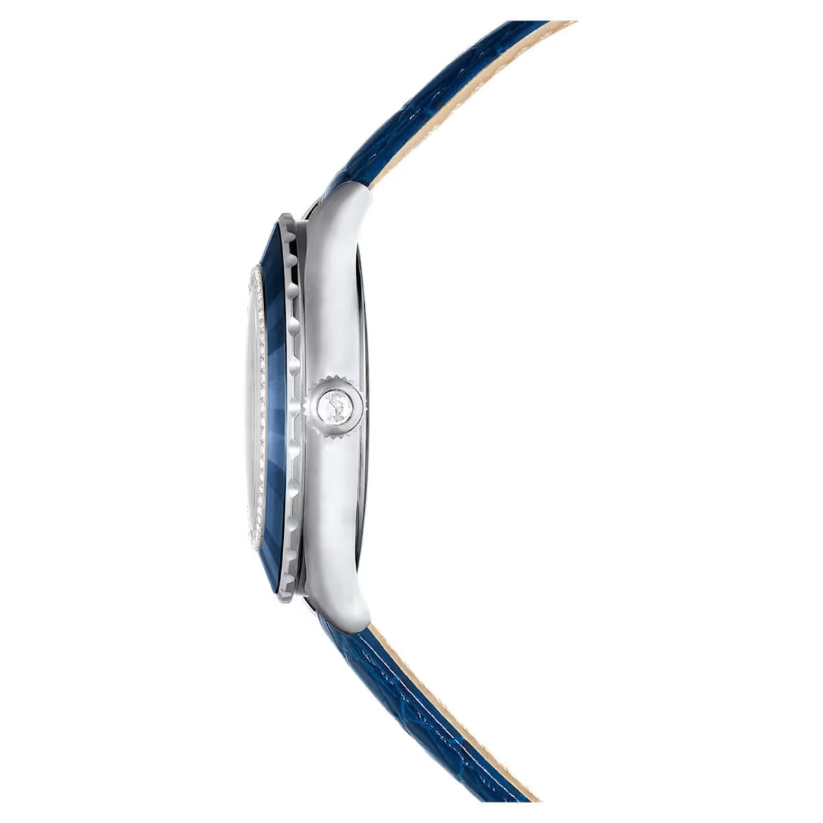 Swarovski Octea moon 5677494 analog damklocka med blå urtavla och armband i skinn