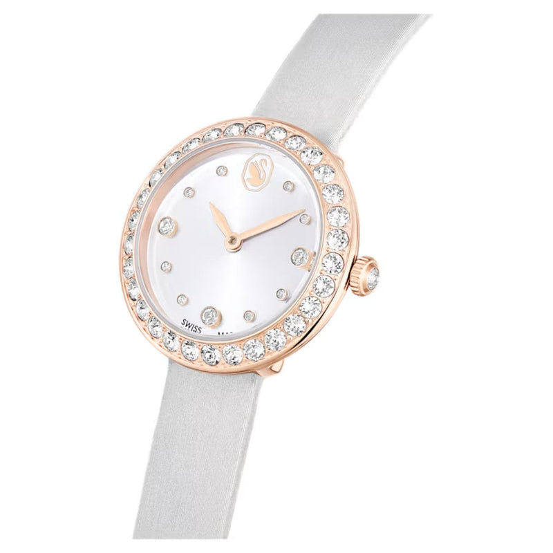 Swarovski Matrix tennis 5710105 analog damklocka med grå urtavla och armband i skinn
