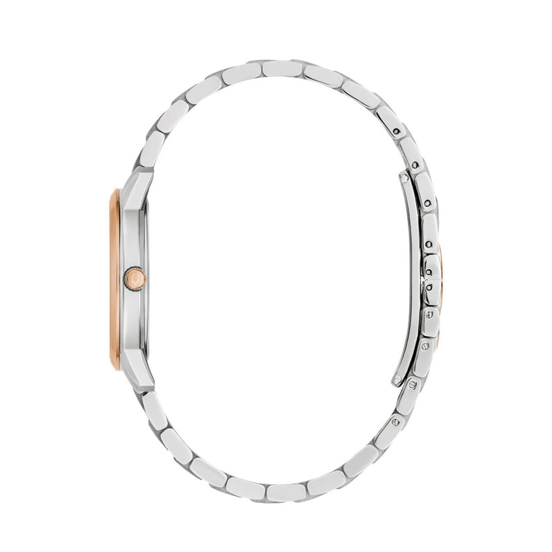 Bulova Sutton 98P213 analog damklocka med vit urtavla och armband i rostfritt stål
