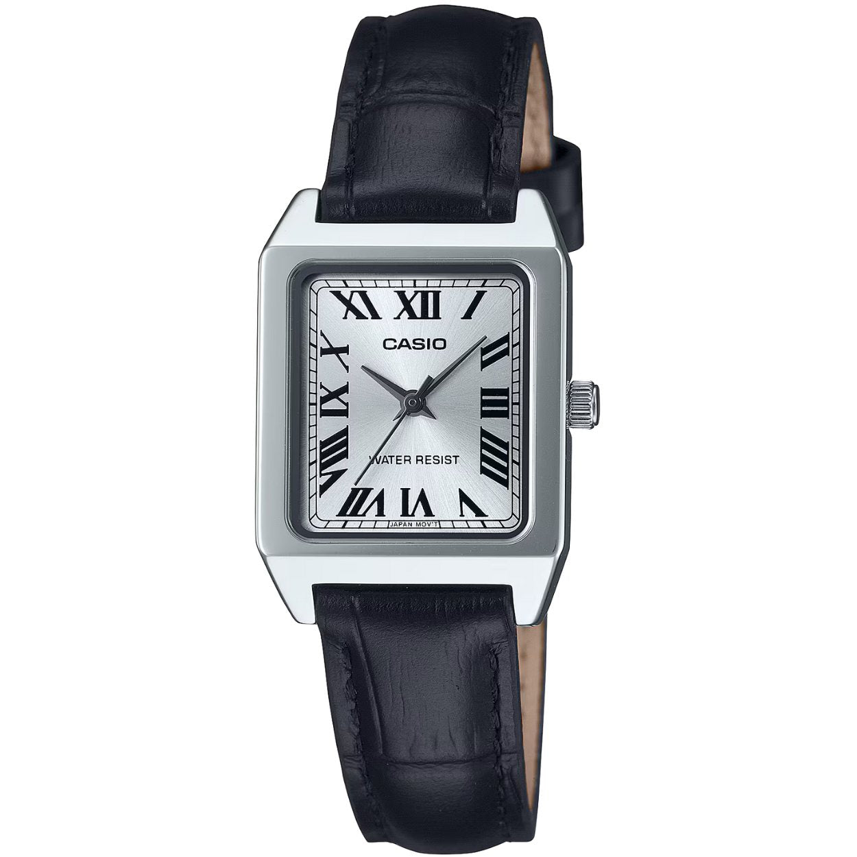 Casio Timeless LTP-B150L-7B1EF analog damklocka med silver urtavla och armband i läder