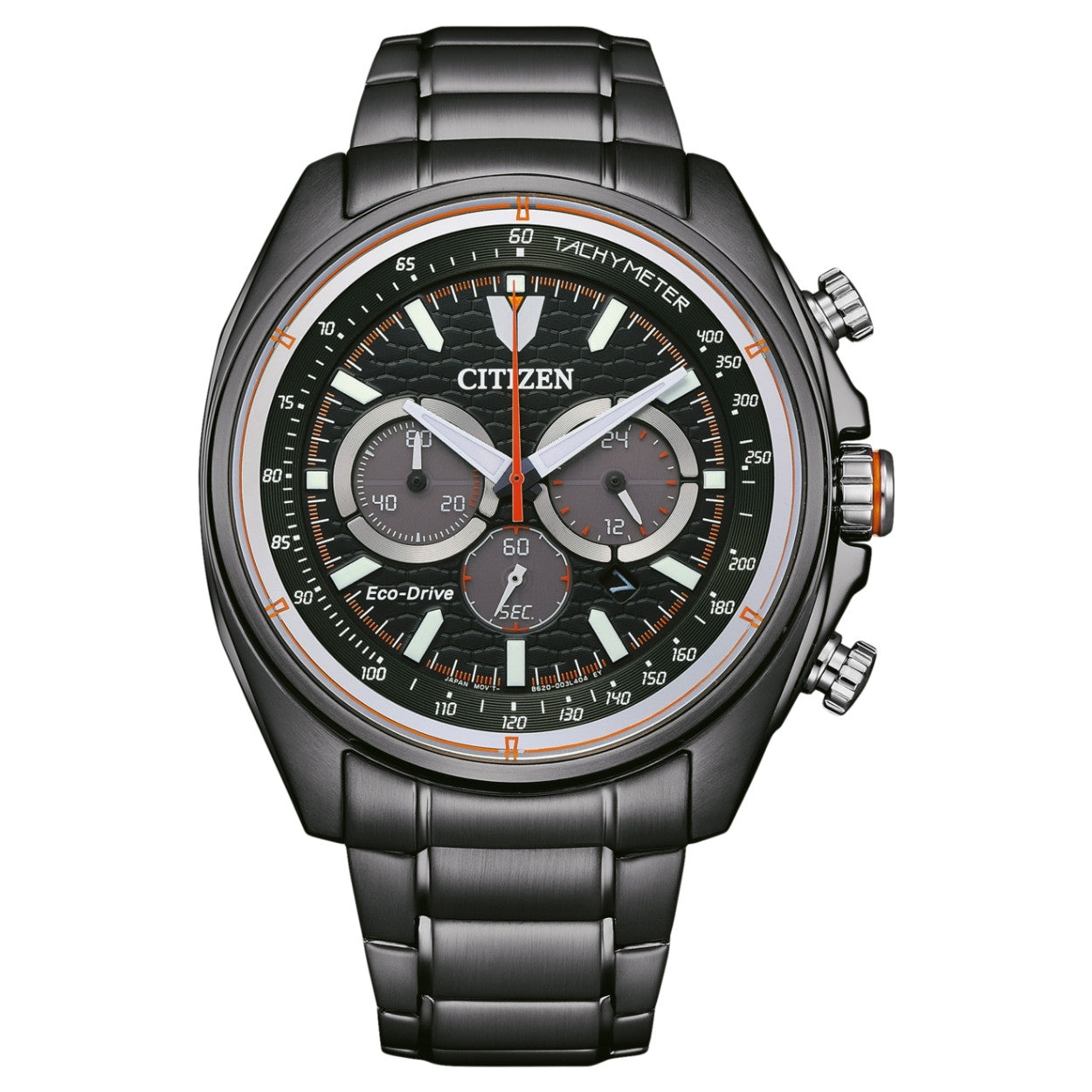 Citizen Eco Drive CA4567-82H analog herrklocka med grå urtavla och armband i rostfritt stål