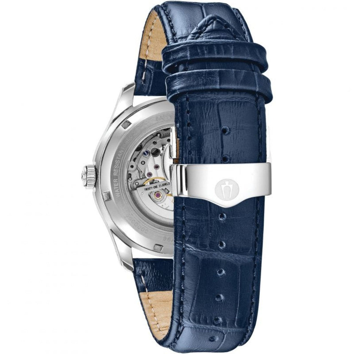 Bulova Classic 96A206 analog herrklocka med silver urtavla och armband i läder