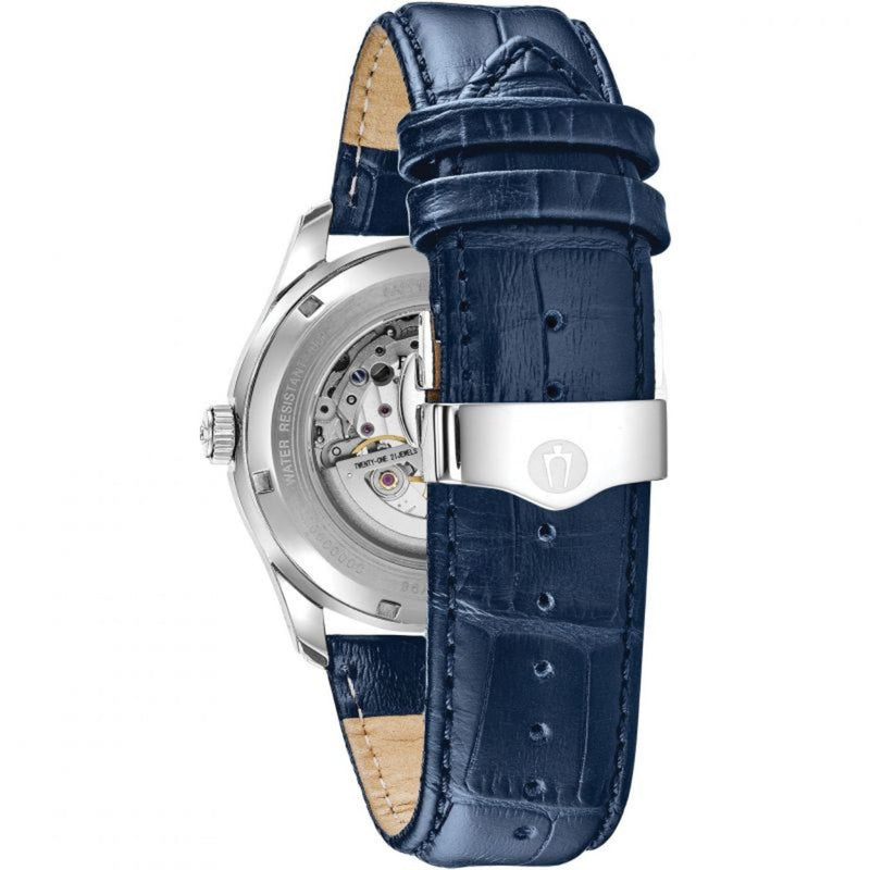 Bulova Classic 96A206 analog herrklocka med silver urtavla och armband i läder