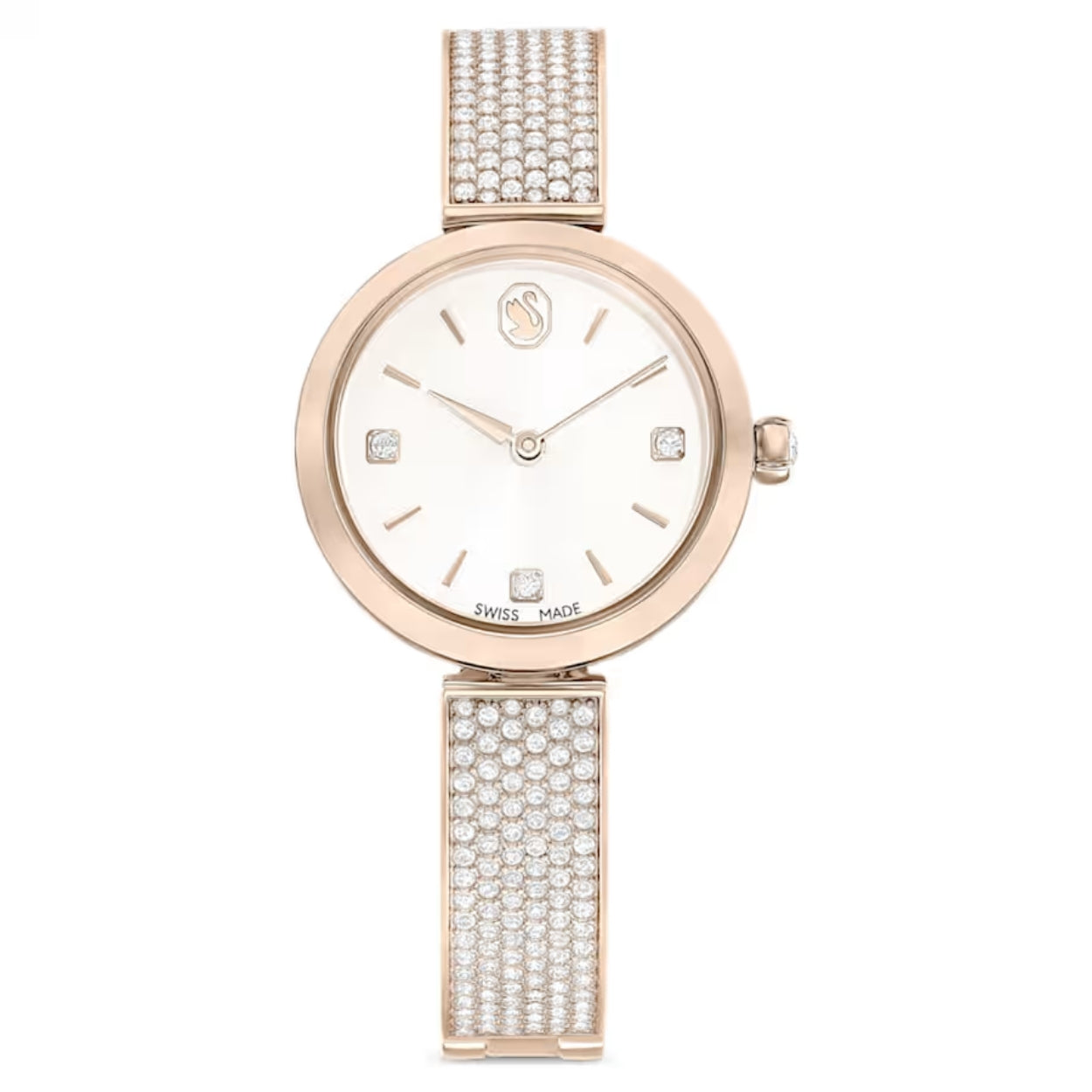 Swarovski Illumina 5671196 analog damklocka med vit urtavla och armband i rostfritt stål