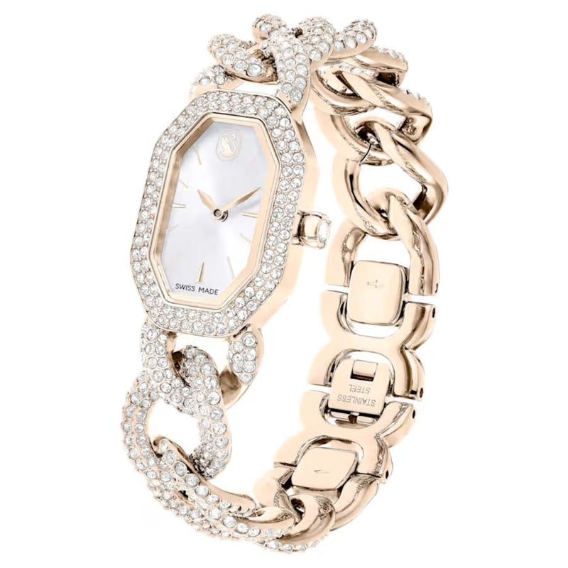 Swarovski Dextera chain 5711710 analog damklocka med vit urtavla och armband i rostfritt stål