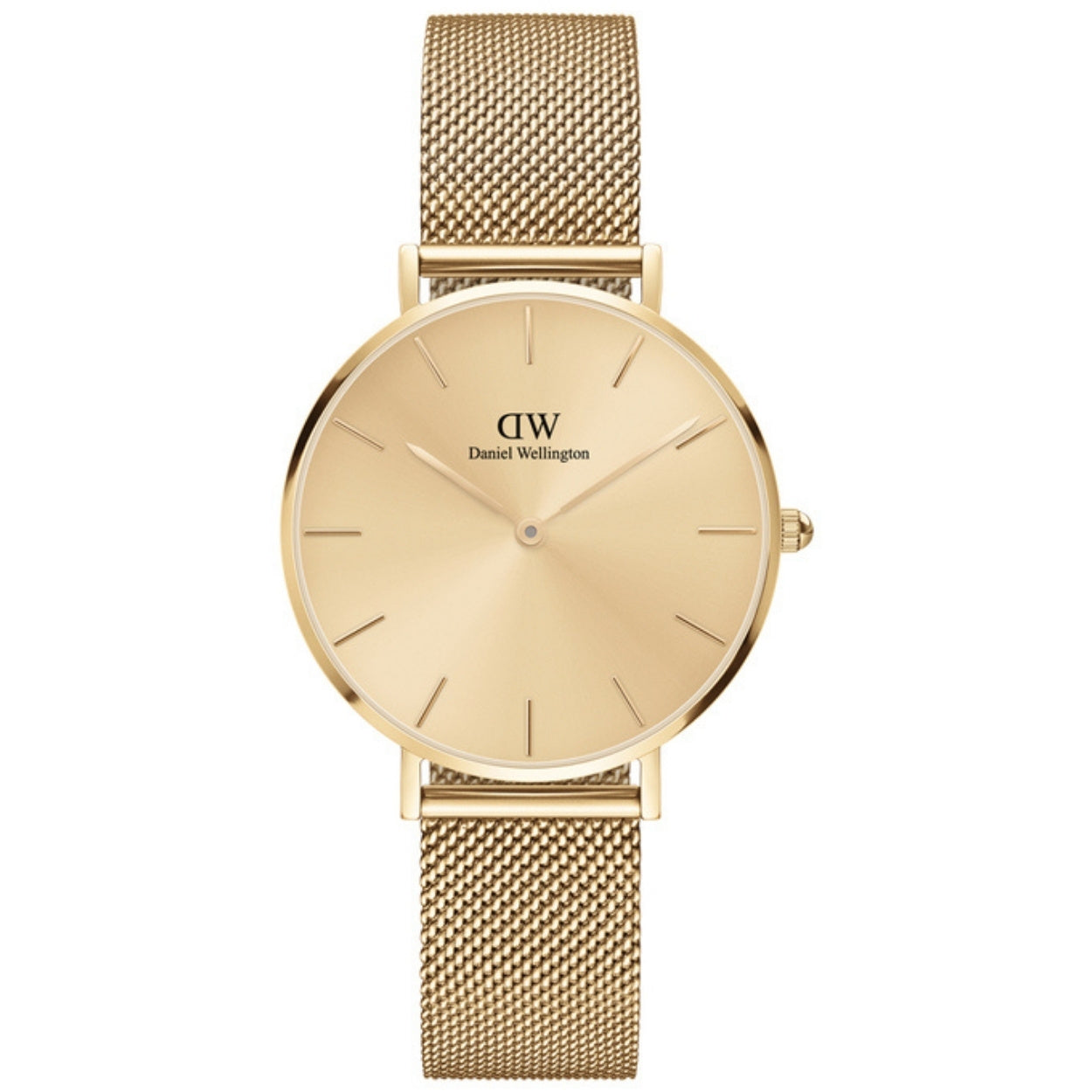 Daniel Wellington Petite Unitone DW00100474 analog damklocka med guld urtavla och armband i rostfritt stål