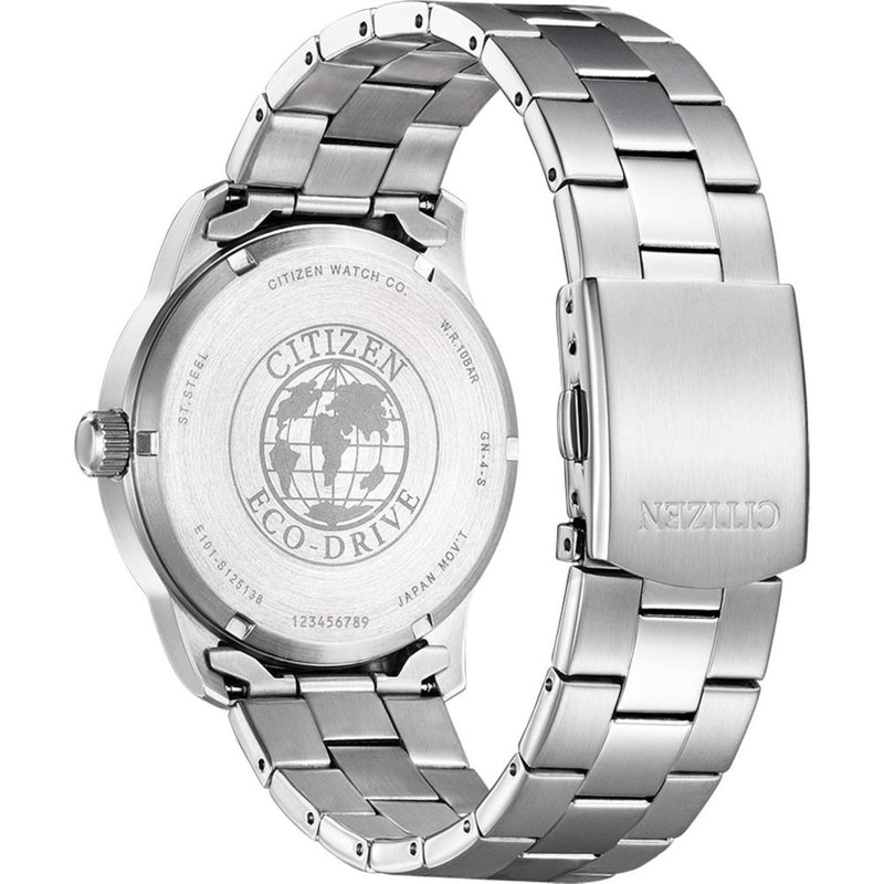 Citizen Eco Drive BM8550-81EE analog herrklocka med svart urtavla och armband i rostfritt stål