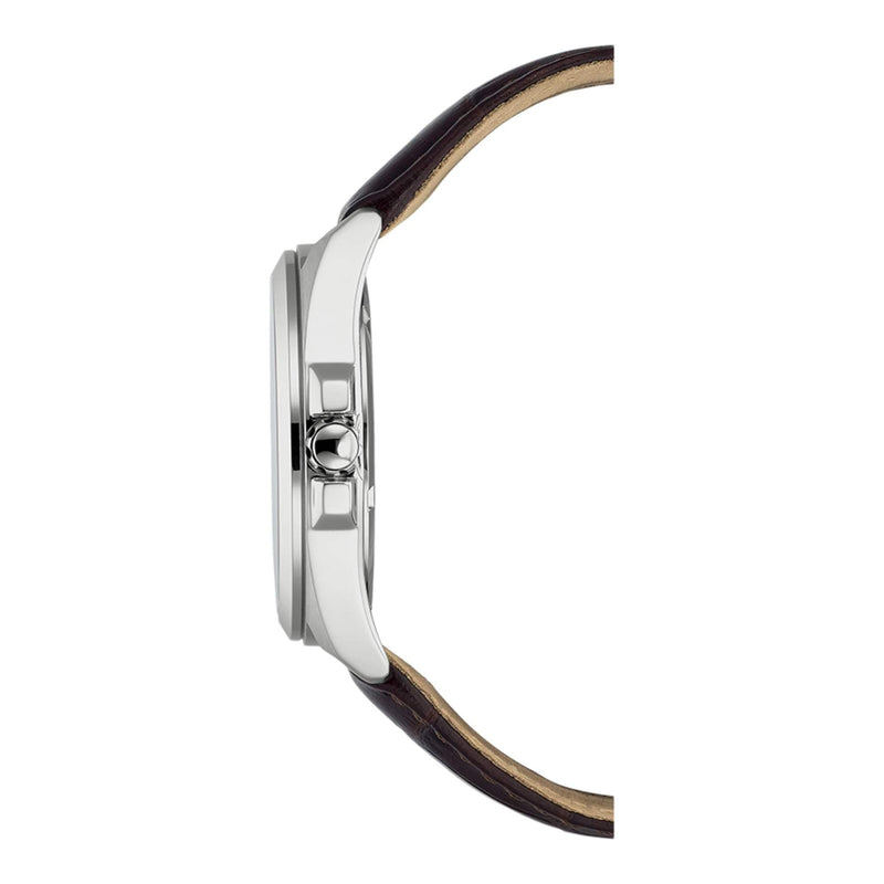 Citizen Eco Drive BM7108-22L analog herrklocka med blå urtavla och armband i läder