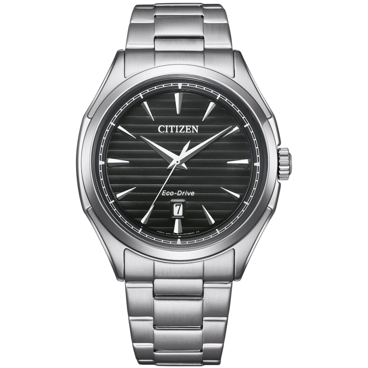 Citizen Eco Drive AW1750-85E analog herrklocka med svart urtavla och armband i rostfritt stål