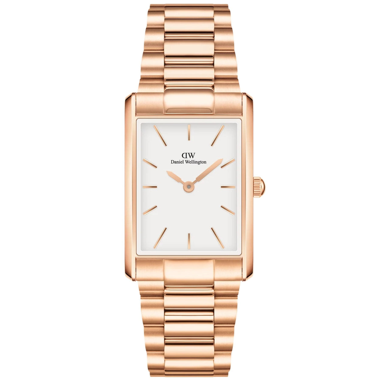 Daniel Wellington Bound 3-Link Rose Gold DW00100699 analog damklocka med vit urtavla och armband i rostfritt stål