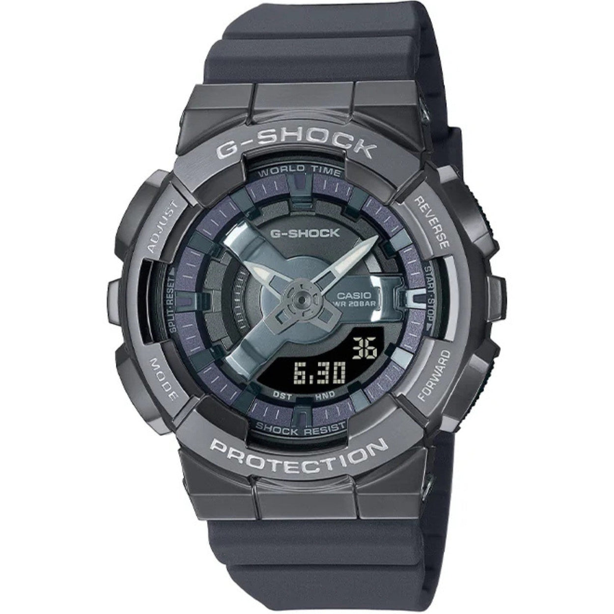 Casio G-Shock GM-S110B-8AER analog unisexklocka med svart urtavla och armband i resin