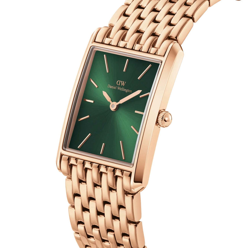 Daniel Wellington Bound 9-Link Emerald DW00100704 analog damklocka med grön urtavla och armband i rostfritt stål