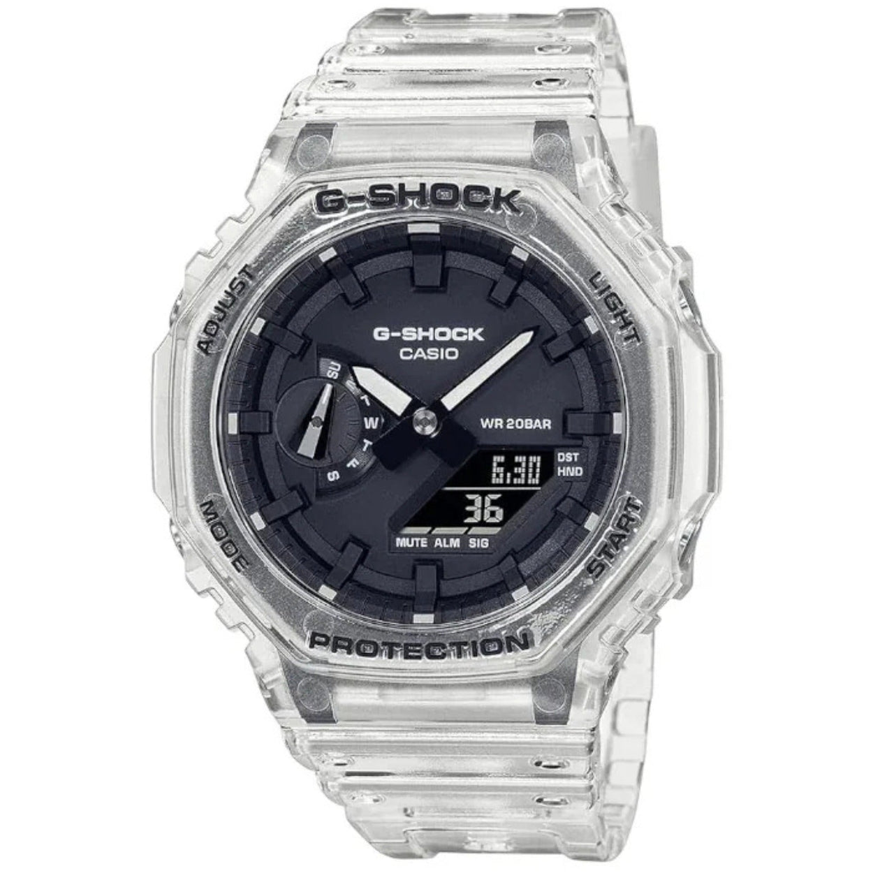 Casio G-Shock GA-2100SKE-7AER ana-digi herrklocka med svart urtavla och armband i resin