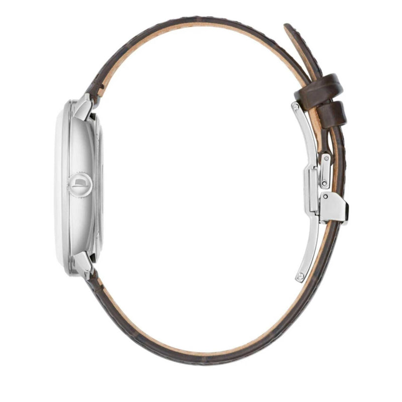 Bulova Frank Sinatra 96B359 analog herrklocka med beige urtavla och armband i läder