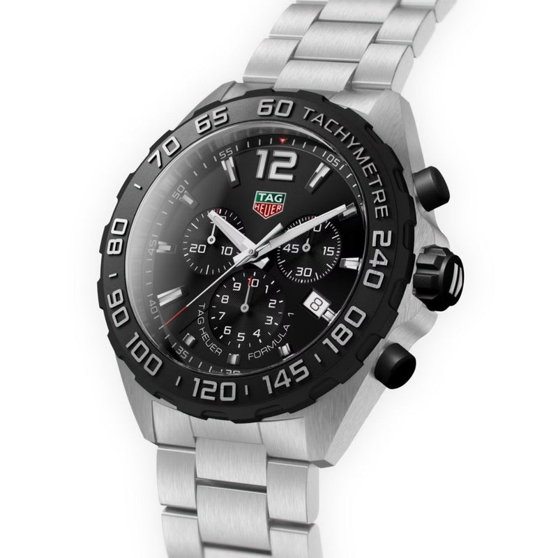 TAG Heuer Formula 1 Chronograph CAZ1010.BA0842 analog herrklocka med svart urtavla och armband i rostfritt stål