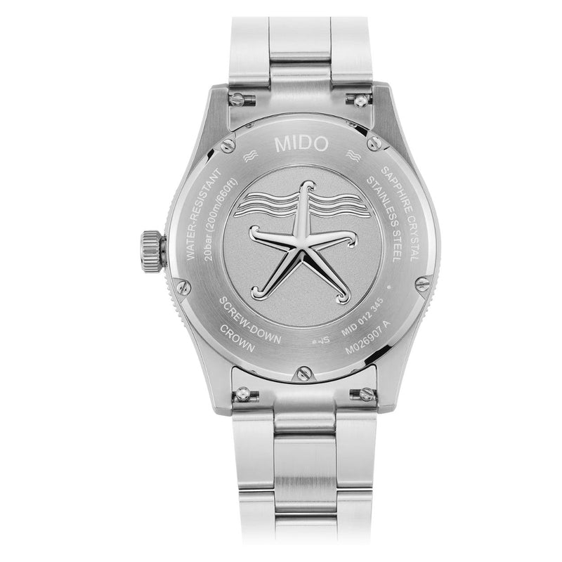 Mido Ocean Star M026.907.11.041.00 analog herrklocka med blå urtavla och armband i rostfritt stål