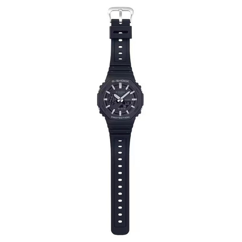 Casio G-Shock GA-2100-1AER analog unisexklocka med svart urtavla och armband i resin