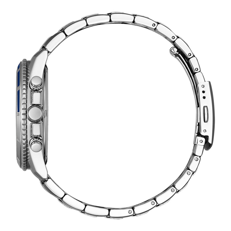 Citizen AQ Kronograf AN8201-57L analog herrklocka med blå urtavla och armband i rostfritt stål
