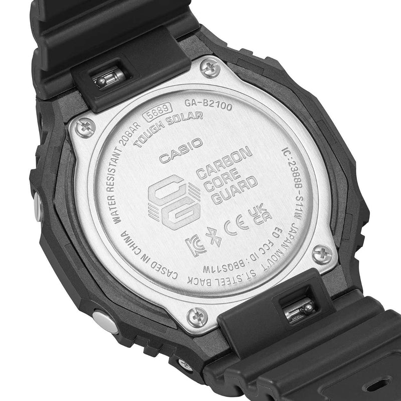 Casio G-shock GA-B2100-1A1ER ana-digi herrklocka med svart urtavla och armband i resin
